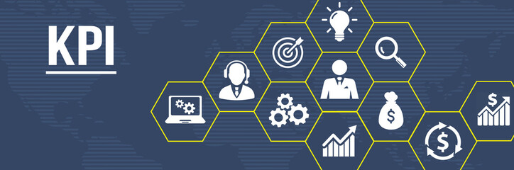 Internet, business, Technology and network concept. KPI Key Performance Indicator for Business Concept. 3d illustration