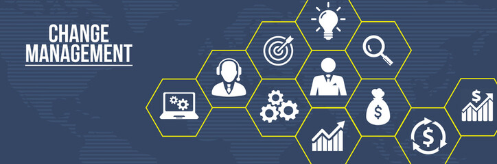 Internet, business, Technology and network concept. CHANGE MANAGEMENT, business concept. 3d illustration.