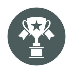 Award, first place, gold cup, success, trophy, win, winner icon. Gray vector design.