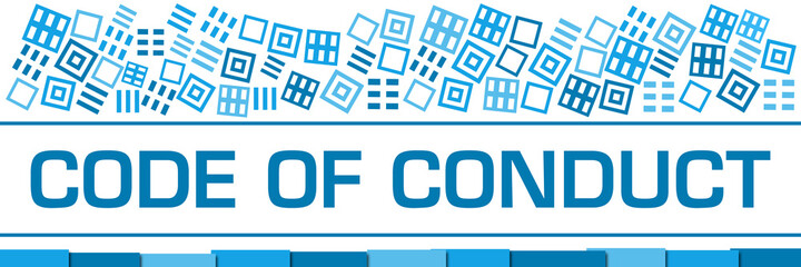 Fototapeta premium Code Of Conduct Blue Texture Blocks Bottom 