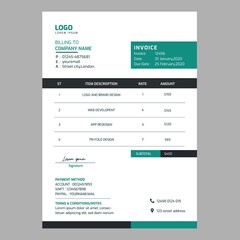 Modern business invoice design template