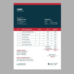 Corporate Invoice design vector template 