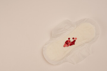strip blood feminine hygiene menstruation protection top view