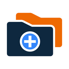 Archive, directory, files, library, medical folder icon. Simple flat design concept.