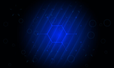 Digital abstract molecule geometric technology background with hexagon. Medical, medicine, science and technology vector illustration.