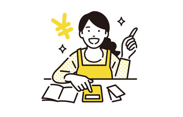 家計管理する女性_喜ぶ
