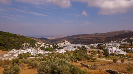 Obraz premium Lefkes village panoramic view. Paros island in Greece