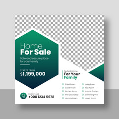 Naklejka premium Real Estate Social Media Post & Web banner