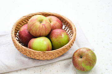 Apel Malang, Original green apple from Malang, East Java, Indonesia. Selective focus image. Close up.

