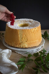 lemon chiffon cake on plate