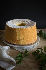 lemon chiffon cake on plate