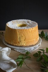 lemon chiffon cake on plate