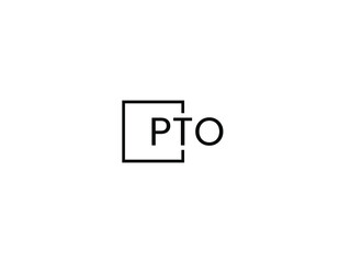 PTO letter initial logo design vector illustration