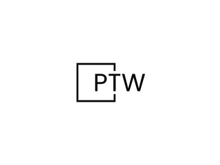 PTW letter initial logo design vector illustration