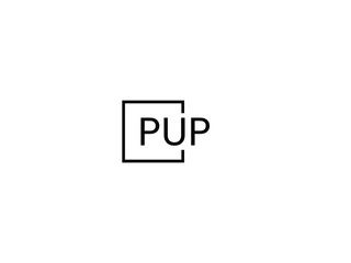 PUP letter initial logo design vector illustration
