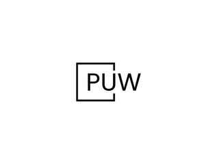 Fototapeta premium PUW letter initial logo design vector illustration