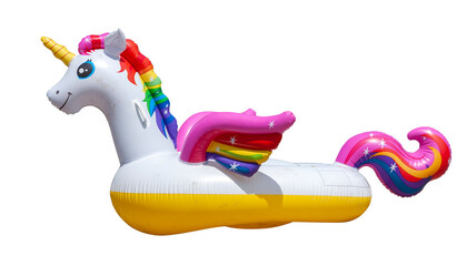 life buoy in the shape of a colorful unicorn