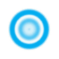 Blue Halftone Shape. Abstract Art. Texture Dots. Dot Modern. Circle Gradation. Gradient Art. Graphic Gradation. Effect Element. Design Backdrop.
