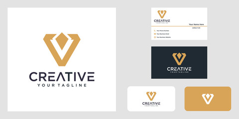 letter v logo design concept