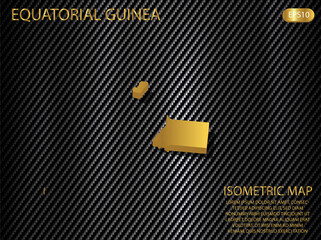 isometric map gold of Equatorial Guinea on carbon kevlar texture pattern tech sports innovation concept background. for website, infographic, banner vector illustration EPS10
