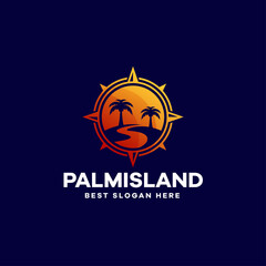 Gradient Adventure Island Logo Design