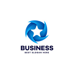 Gradient Abstract Stars Logo Design