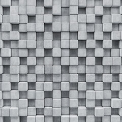 Background of concrete cubes. 3D rendering
