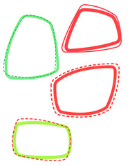 Set of hand-drawn frames, funny, childish frames, vector