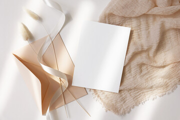 Wedding invitation mockup card 5x7