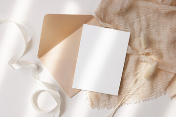 Invitation card 5x7 with craft envelope 