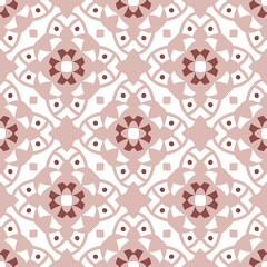 Classic ornament seamless vector pattern in patel colors. Geometric abstract repeat background.