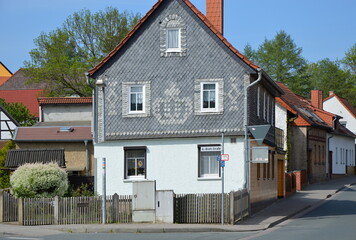 Fototapeta na wymiar Historisches Bauwerk in der Kur Stadt Bad Berka, Thüringen