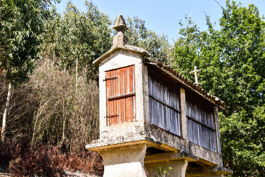horreo typical small house building in spanish galicia, spain
