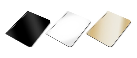 The mockup of a notebook on a spring is an isolated illustration On A White Background. The Template Layout Is Ready For Your Design. Vector EPS 10