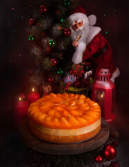 Delicious Christmas orange cheesecake. Christmas Holiday Recipes - 469666794