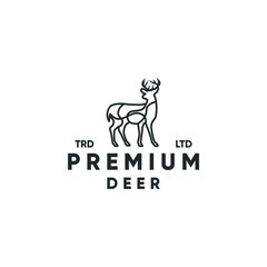 Monoline premium deer modern style logo design