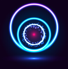  Modern futuristic neon background vector illustration.