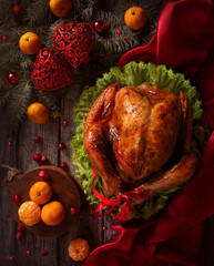 Christmas turkey. Traditional festive food for Christmas or New Year - 469669334