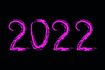 Background Happy New Year 2022. Inscription, textural background. New Year's print