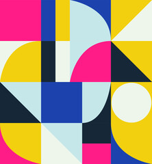 Obraz premium Abstract colorful background. Background from bright geometric shapes. Square, circle, triangle