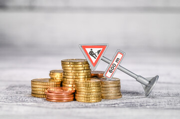 euro dollars argent riche banque piece monnaie change  salaire circulation traffic trafic route...