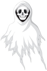 White scary ghost isolated
