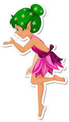 Cute fairy cartoon character sticker