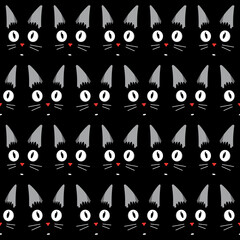 Black Cat Seamless Pattern
