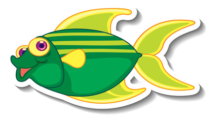 Cute fish sea animal cartoon sticker