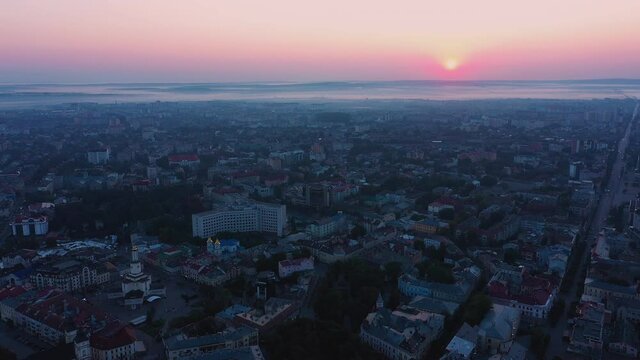 Sunrise In Ivano-Frankivsk Aerial View