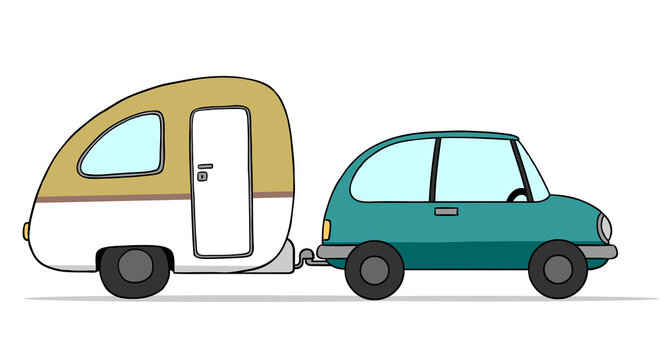 Caravan Wohnwagen als Anhänger an Auto