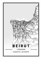 Fototapeta premium Beirut - Lebanon Light City Map