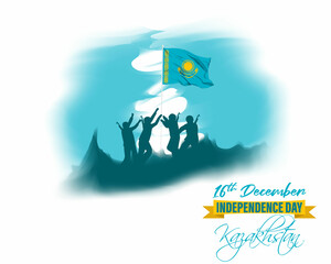 Vector illustration of happy Kazakhstan independence day