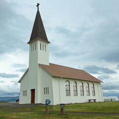 Church in Reykholar in West Fjords, Iceland, Europe
